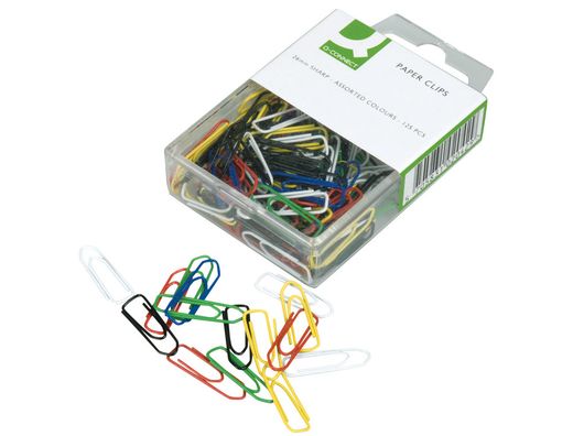 Clips Colores Q-Connect -26 mm -Caja de 125 Unidades