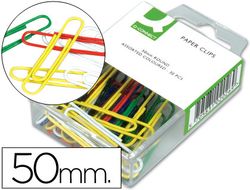 Clips Colores Q-Connect -50 mm -Caja de 30 Unidades Colores Surtidos