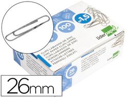 Clips Liderpapel N. 1,5 Labiados 26 mm Caja de 100 Unidades