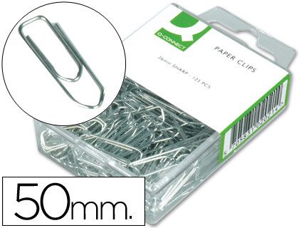 Clips Niquelados Q-Connect Nº4 50 mm Caja de 100