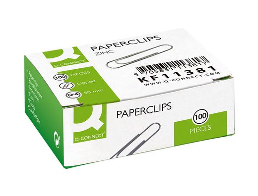 Clips zinc q-connect n 4 labiados 50 mm caja de 100 unidades