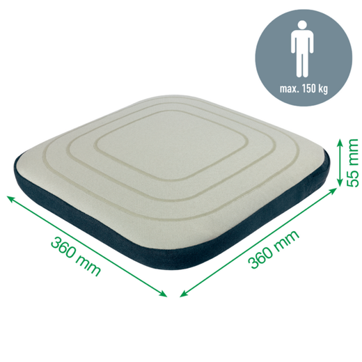 Cojín de asiento Active Wobble con funda, gris