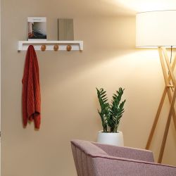 Colgador perchero de madera Bergamo 70x10x10 cm
