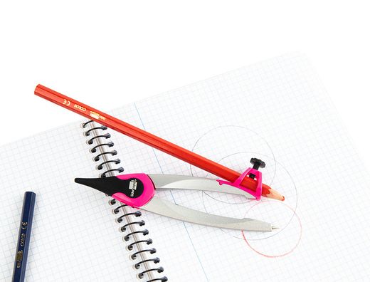 Compas liderpapel adaptador un iversal minas afilaminas y goma colores surtidos