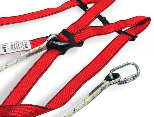 Conjunto anticaidas faru arnes p01 + cuerda c170 con 2 mosquetones virola + bolsa porta arnes