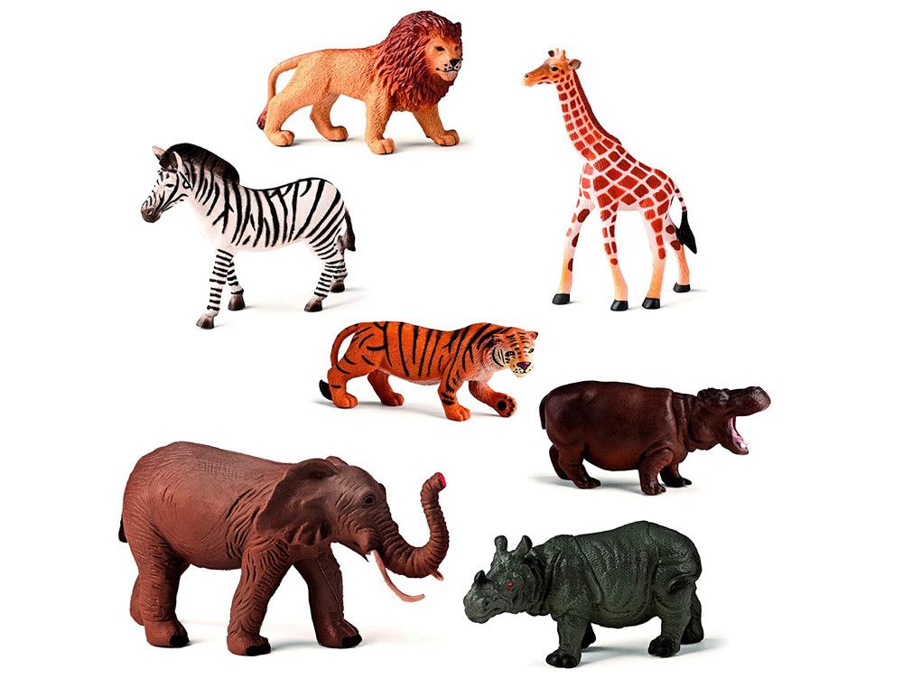 Conjunto de animales de selva y granja (30 figuras)