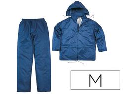 Conjunto de lluvia deltaplus 400 poliester/pvc azul marino talla m