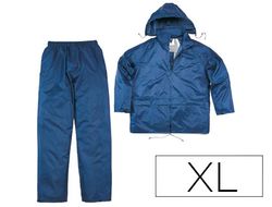 Conjunto de lluvia deltaplus 400 poliester/pvc azul marino talla xl