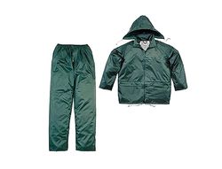 Conjunto de lluvia deltaplus 400 poliester/pvc verde talla l