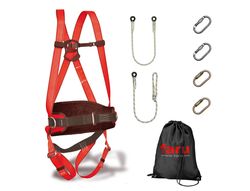 Conjunto trabajo en alturas faru arnes p50f + cuerda c170 + 2 mosquetones virola + cuerda regulable c169 + 2