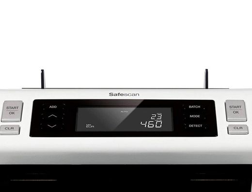 Contador de billetes safescan 2265 funcion añadir y fajos verifica uv/mg/color/tamaño y espesor 1200 billetes/min