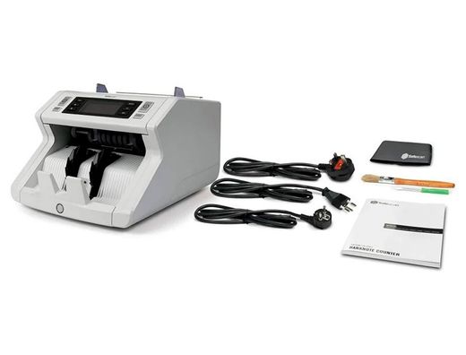 Contador de billetes safescan 2265 funcion añadir y fajos verifica uv/mg/color/tamaño y espesor 1200 billetes/min