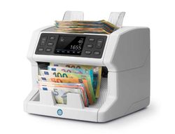 Contador de billetes safescan 2265 funcion añadir y fajos verifica uv/mg/color/tamaño y espesor 1200 billetes/min