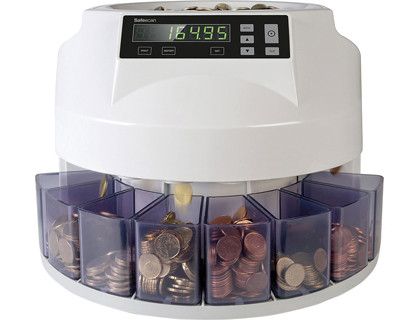 Contador y clasificador de monedas safescan 1250eur velocidad 200 monedas / minuto capacidad 500 monedas