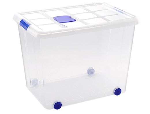 Contenedor plastico plasticforte 86 litros n 8 transparente con tapa 470x620x450 mm