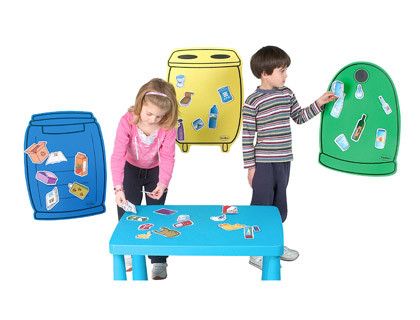 Contenedores + piezas de reciclaje (3 distintos)