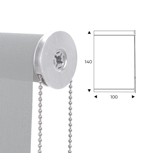 Cortina Enrollable 100 cm Ancho x 140 cm Alto - Color Perla Con Mecanico Blanco