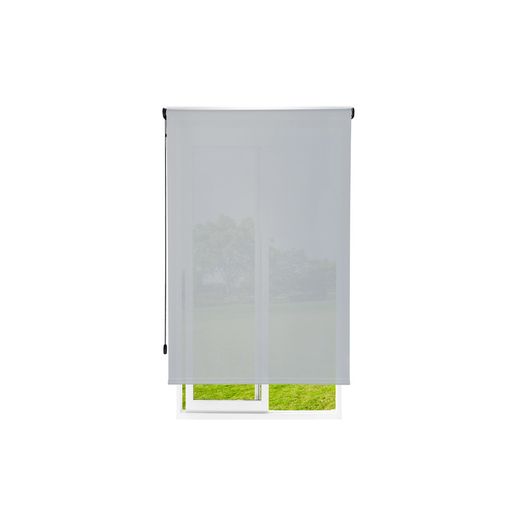 Cortina Enrollable 100 cm Ancho  x  200 cm Alto  - Color Blanco Perla Con Mecanico Gris