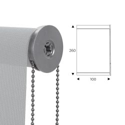 Cortina Enrollable 100 cm Ancho  x  260 cm Alto   - Color Perla Con Mecanico Gris