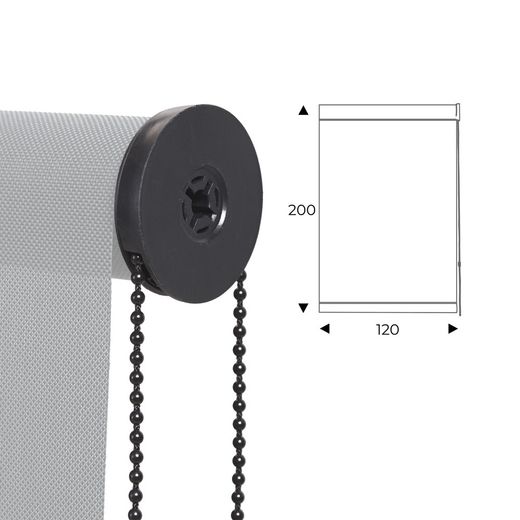 Cortina Enrollable 120 cm Ancho x 200 cm Alto - Color Perla Con Mecanico Negro