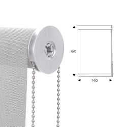 Cortina Enrollable 140 cm Ancho  x  160 cm Alto  - Color Blanco Perla Con Mecanico Blanco