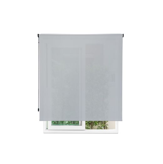 Cortina Enrollable 140 cm Ancho x 220 cm Alto - Color Blanco Con Mecanico Gris