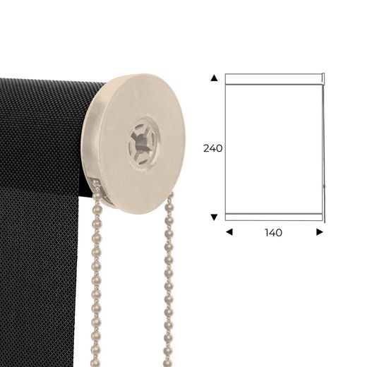 Cortina Enrollable 140 cm Ancho x 240 cm Alto - Color Antracita Con Mecanico Beige