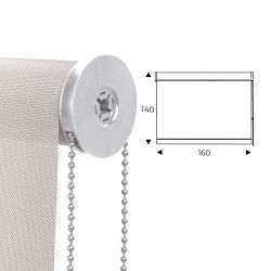 Cortina Enrollable 160 cm Ancho  x  140 cm Alto  - Color Blanco Lino Con Mecanico Blanco