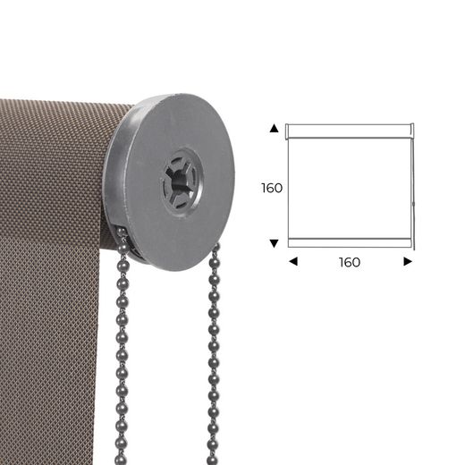 Cortina Enrollable 160 cm Ancho x 160 cm Alto - Color Antracita Bronce Con Mecanico Gris
