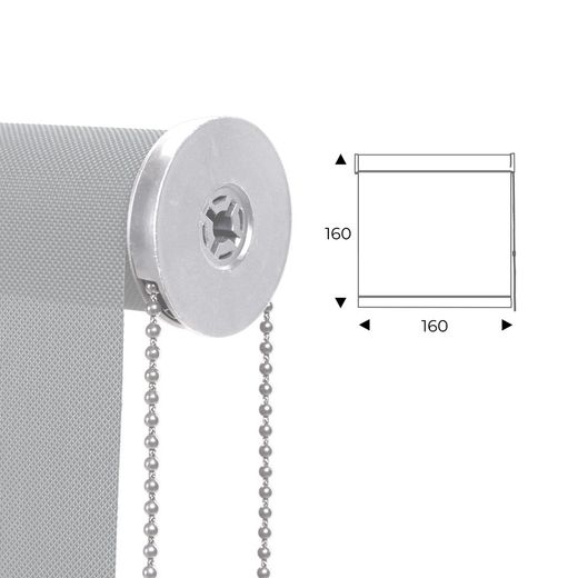 Cortina Enrollable 160 cm Ancho x 160 cm Alto - Color Perla Con Mecanico Blanco