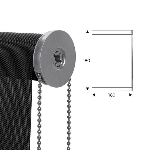 Cortina Enrollable 160 cm Ancho x 180 cm Alto - Color Antracita Con Mecanico Gris