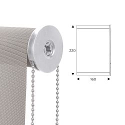 Cortina Enrollable 160 cm Ancho  x  220 cm Alto   - Color Perla Lino Con Mecanico Blanco