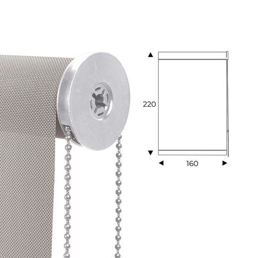Cortina Enrollable 160 cm Ancho x 220 cm Alto - Color Perla Lino Con Mecanico Blanco