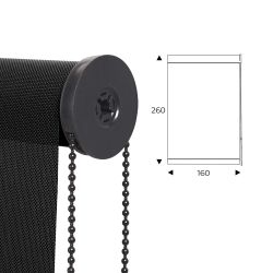 Cortina Enrollable 160 cm Ancho  x  260 cm Alto   - Color Antracita Con Mecanico Negro