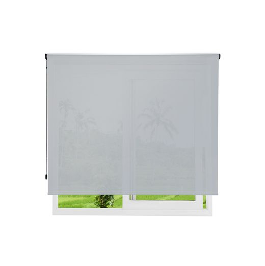 Cortina Enrollable 180 cm Ancho  x  180 cm Alto   - Color Blanco Con Mecanico Negro