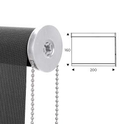 Cortina Enrollable 200 cm Ancho  x  160 cm Alto  - Color Antracita Gris Con Mecanico Blanco