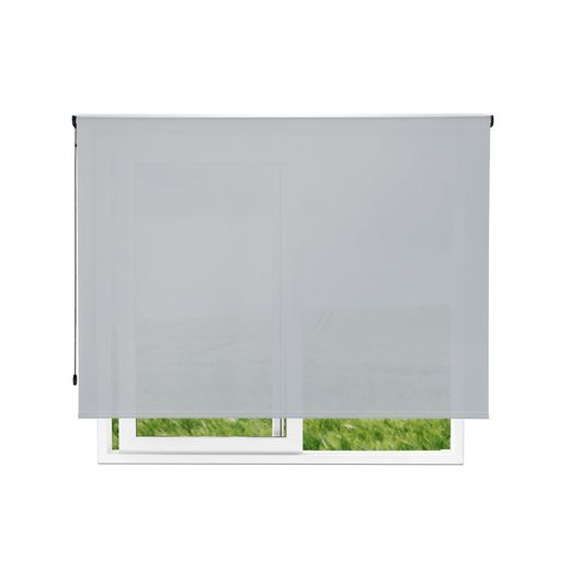 Cortina Enrollable 200 cm Ancho x 200 cm Alto - Color Perla Con Mecanico Negro
