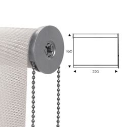 Cortina Enrollable 220 cm Ancho  x  160 cm Alto  - Color Blanco Lino Con Mecanico Gris