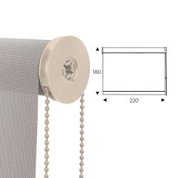 Cortina Enrollable 220 cm Ancho  x  180 cm Alto  - Color Perla Lino Con Mecanico Beige