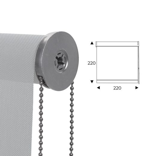 Cortina Enrollable 220 cm Ancho x 220 cm Alto - Color Perla Con Mecanico Gris