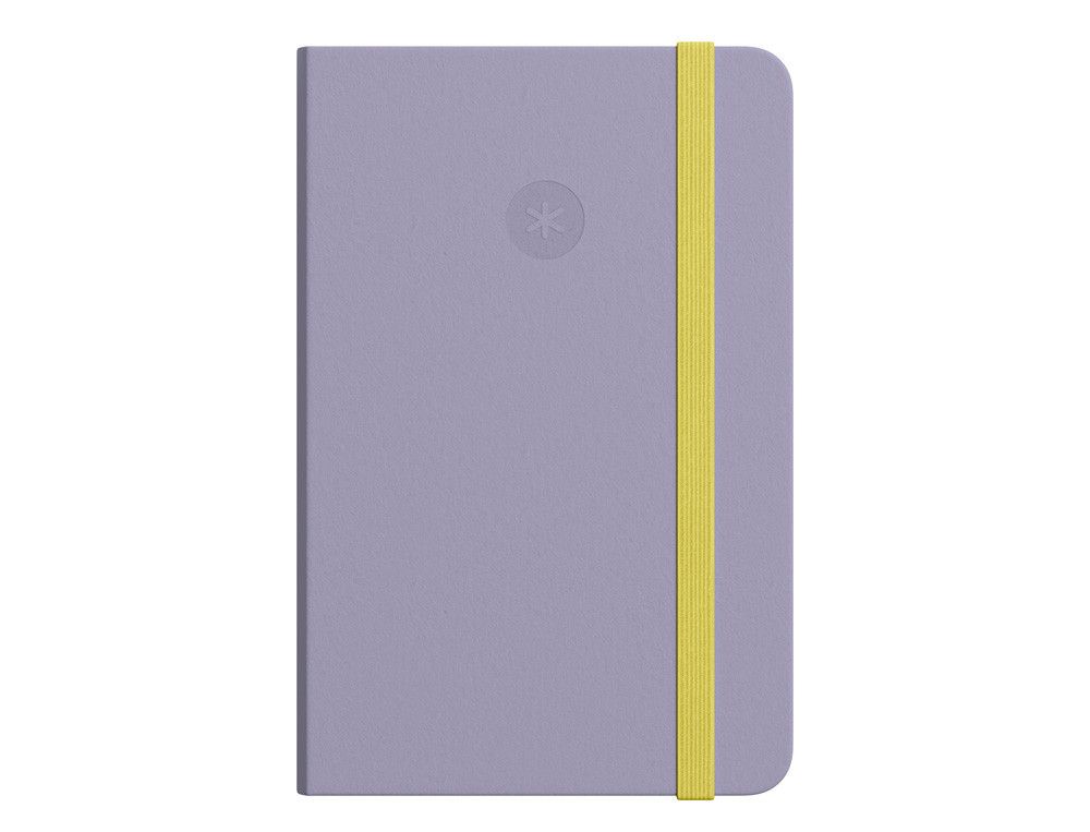 Cuaderno con gomilla antartik notes tapa blanda a5 hojas rayas morado y amarillo 80 hojas 80 gr fsc