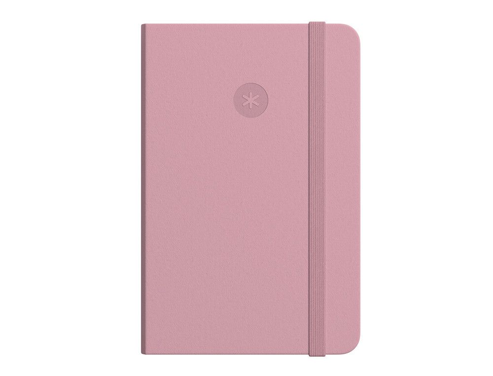 Cuaderno con gomilla antartik notes tapa blanda a5 hojas rayas rosa pastel 80 hojas 80 gr fsc