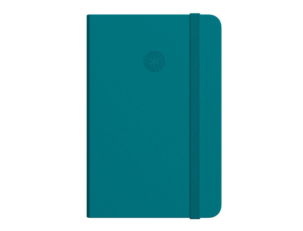 Cuaderno con gomilla antartik notes tapa blanda a5 hojas rayas verde aguamarina 80 hojas 80 gr fsc