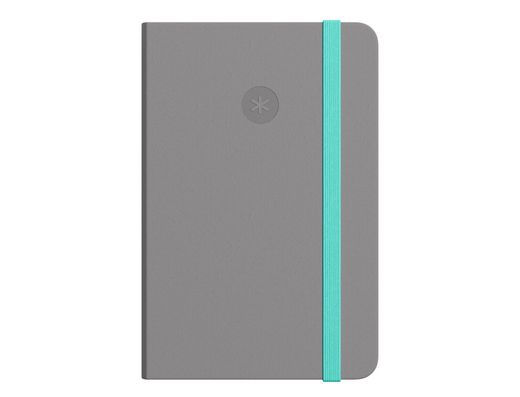 Cuaderno con gomilla antartik notes tapa blanda a6 cuadricula gris y turquesa 100 hojas 80 gr fsc