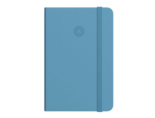 Cuaderno con gomilla antartik notes tapa blanda a6 hojas lisas azul claro 100 hojas 80 gr fsc