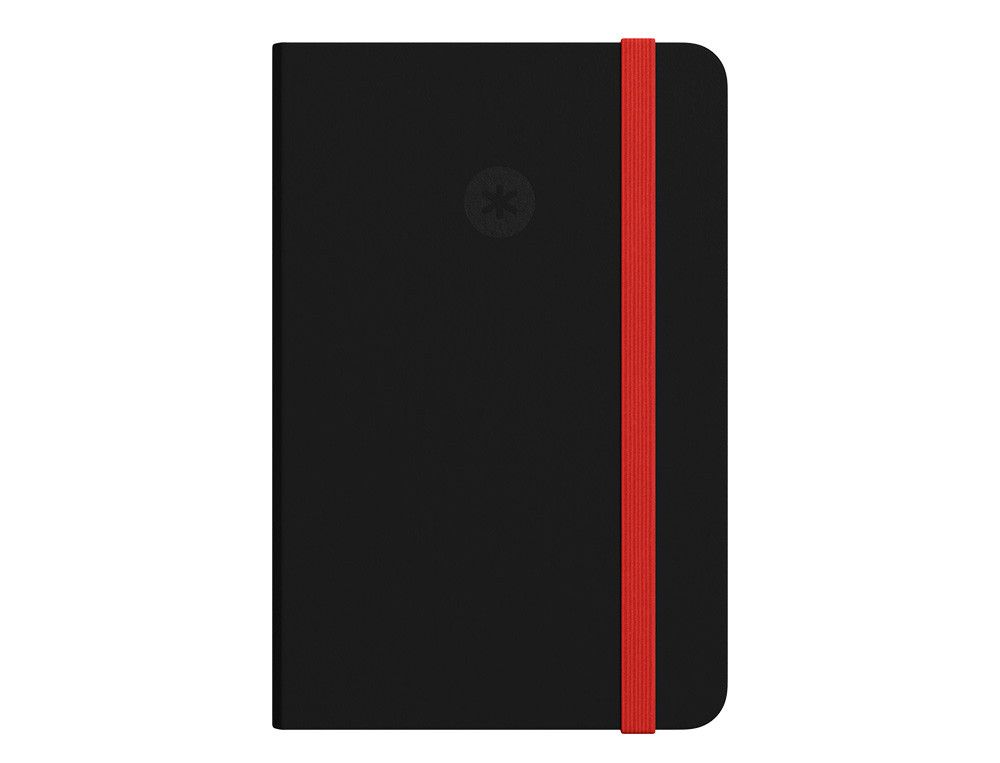 Cuaderno con gomilla antartik notes tapa blanda a6 hojas lisas negro y rojo 100 hojas 80 gr fsc