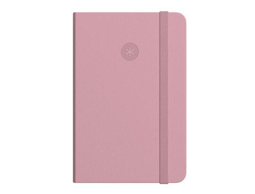 Cuaderno con gomilla antartik notes tapa blanda a6 hojas lisas rosa pastel 100 hojas 80 gr fsc
