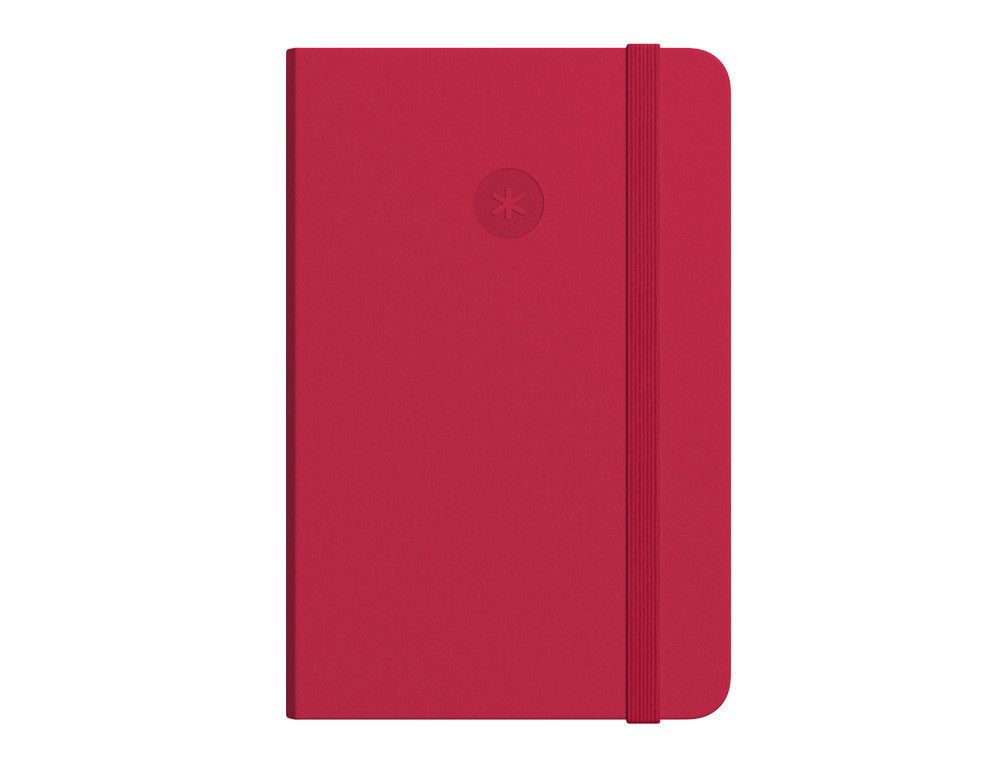 Cuaderno con gomilla antartik notes tapa blanda a6 rayas rojo 100 hojas 80 gr fsc