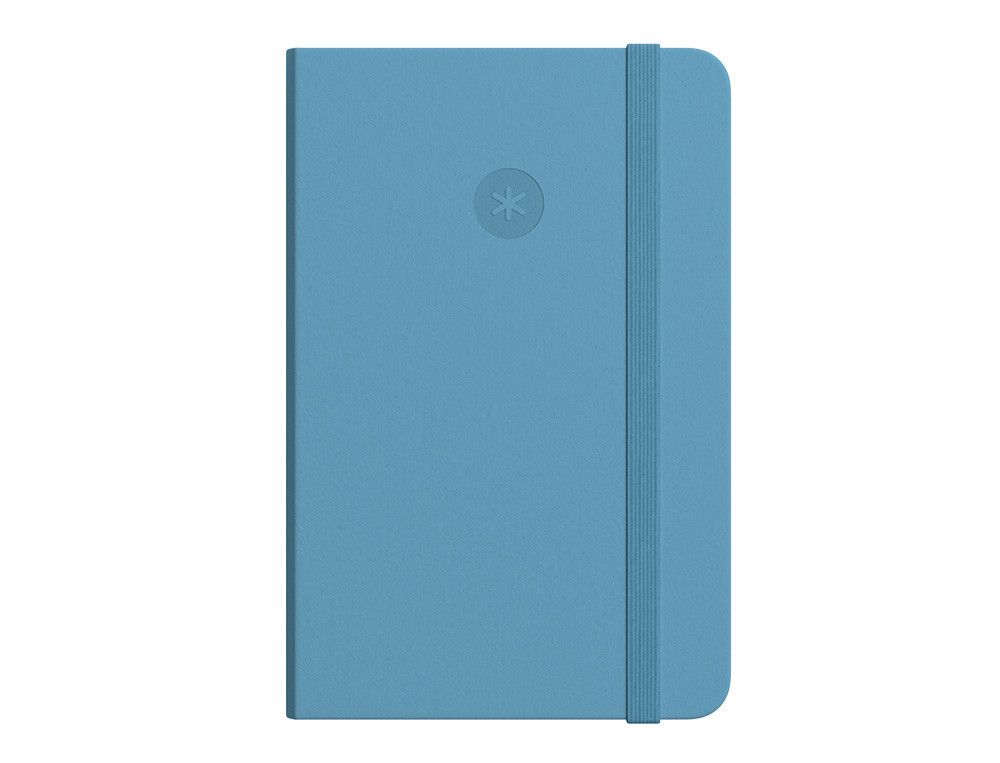 Cuaderno con gomilla antartik notes tapa dura a5 hojas lisas azul claro 100 hojas 80 gr fsc