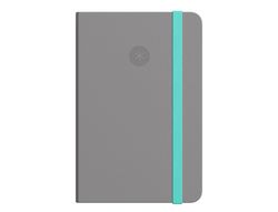 Cuaderno con gomilla antartik notes tapa dura a7 hojas lisas gris y turquesa 80 hojas 80 gr fsc